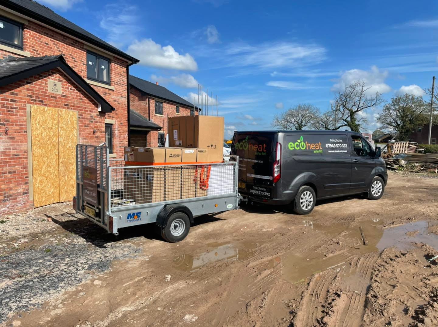 Eco Heat ASHP service van and renewable heating installation