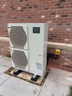 Complete air source heat pump system installed by Ecoheat